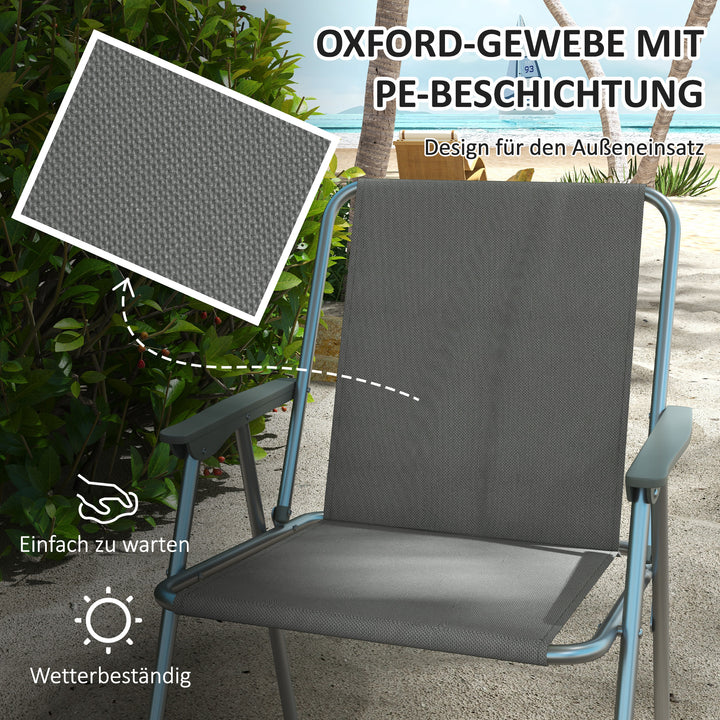 Havestol foldbar campingstol, 53 cm x 54 cm x 76 cm, grå + sølv