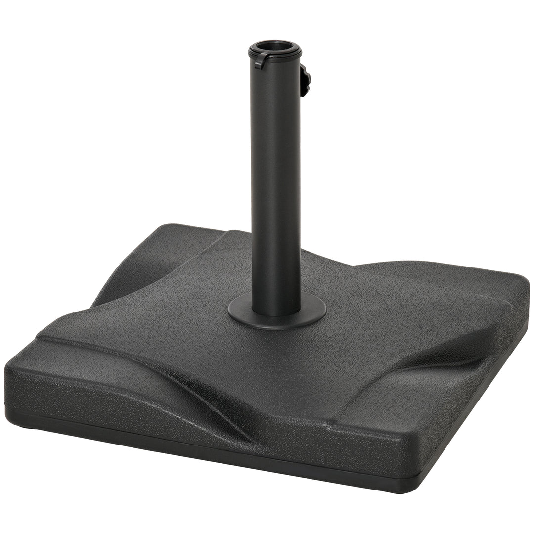 Parasolfod 20 kg, til parasolstænger 32/38/48 mm, til have, terrasse, altan, cement, 41,5 x 41,5 cm, sort