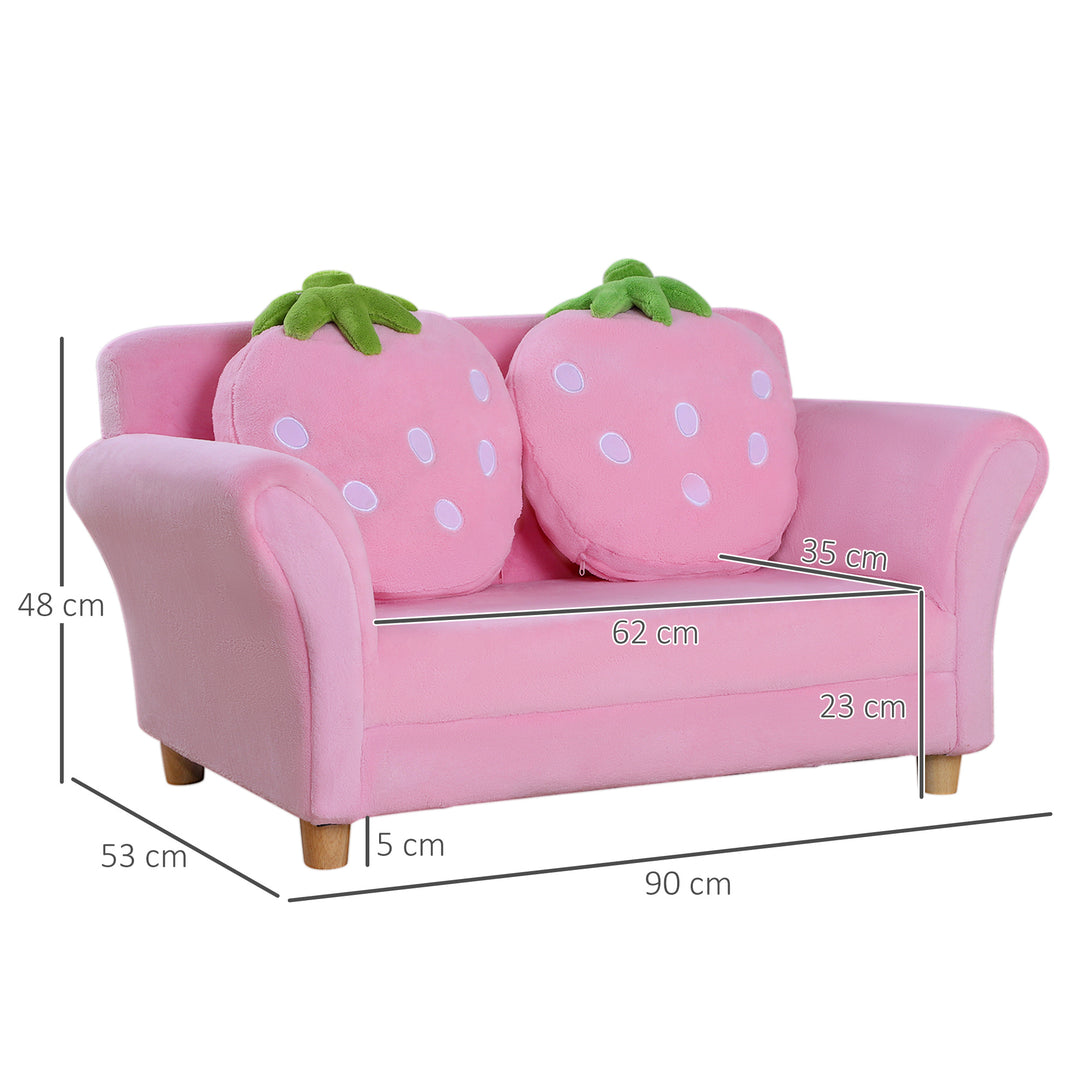 Børnesofa, børnelænestol, sofa, sofa, børnestol, børneværelse, blød sofa, dobbeltsofa, enkeltsofa (jordbærsofa)