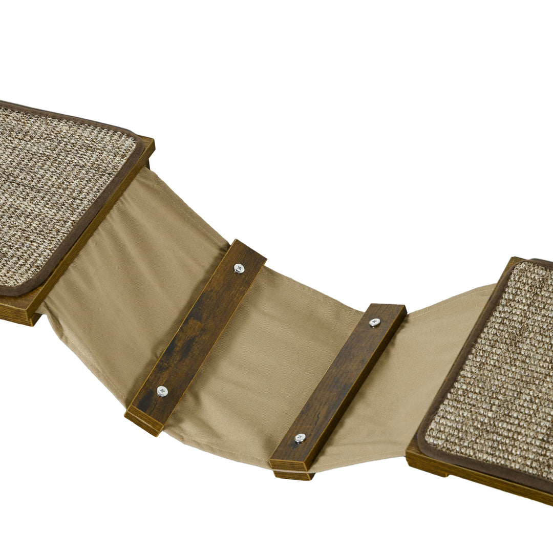 Kattetrappesæt, klatrevæg, 8 dele, op til 8 kg, robust, brun/cremehvid