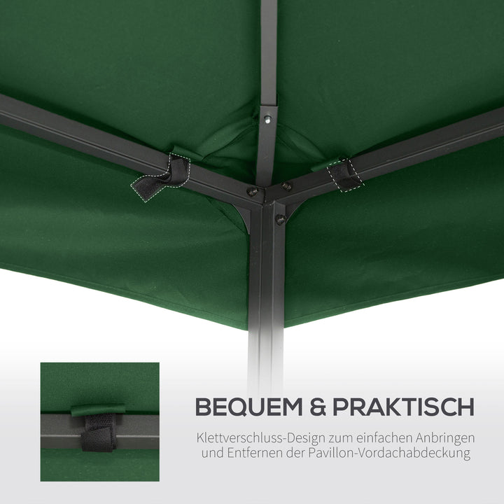 Udskiftningstag til pavillon 3x3m vandafvisende pavillontag til metalpavillon pavillon udskiftningstag havepavillon festtelt havetelt polyester mørkegrøn