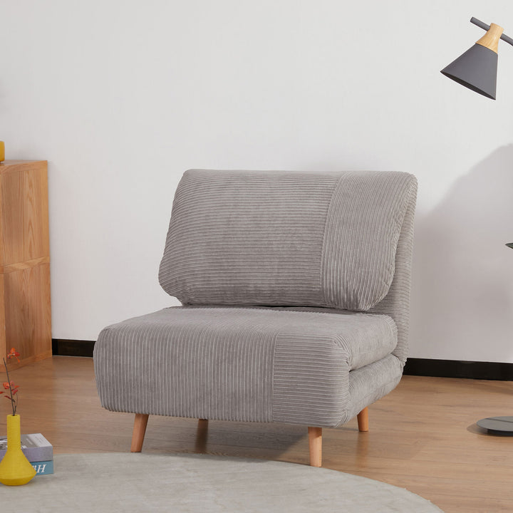 2-I-1 sovesofa gæsteseng, op til 200 kg, justerbar nakkestøtte, fløjlslook, 82 cm x 8 cm x 83 cm, grå