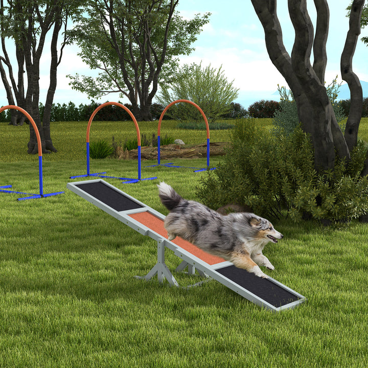 Hundevippe aqulity vippe hundesportsvippe, 180 x 30 x 30 cm, grå + brun