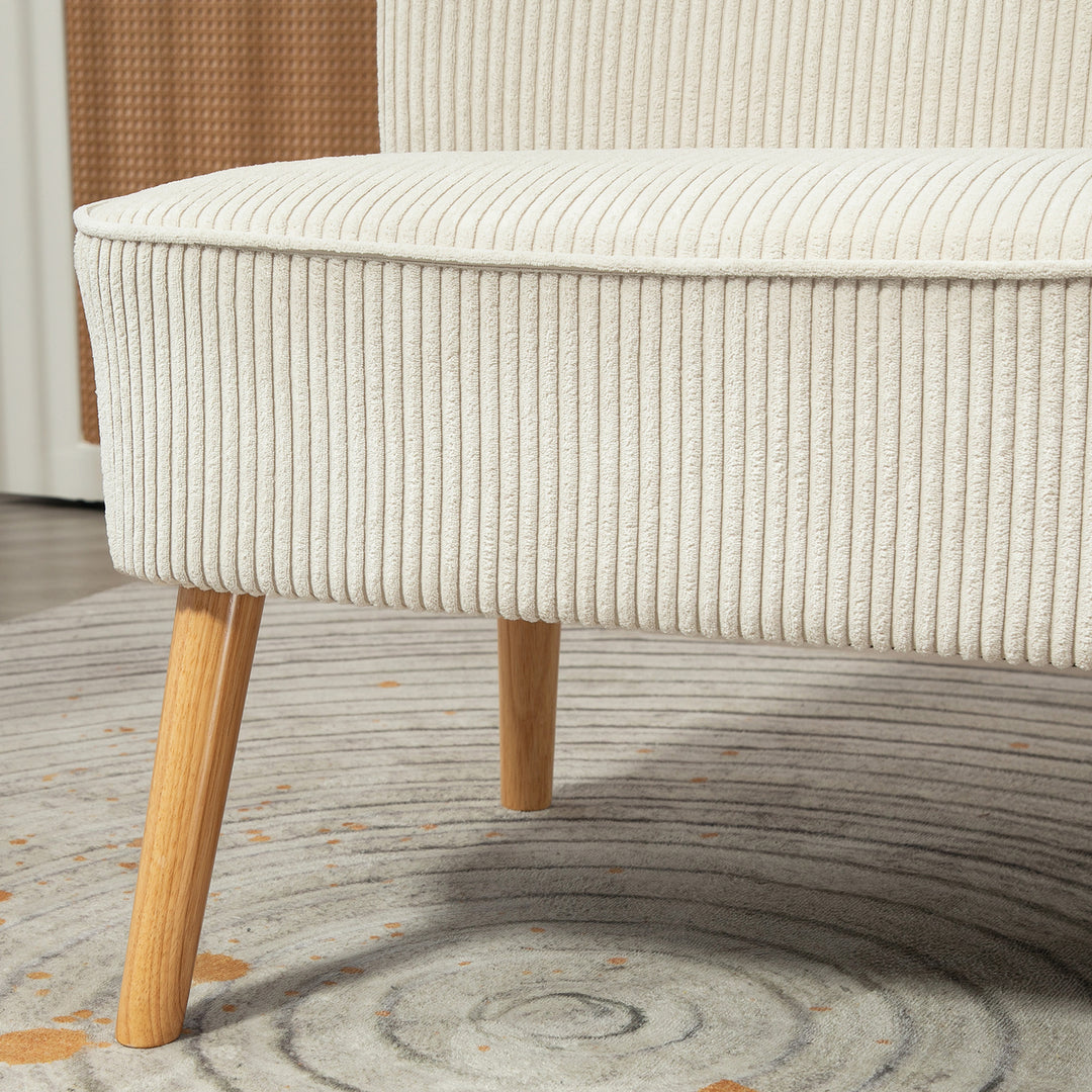 2-Personers sofa, blød polstring, letplejeligt betræk, bæreevne op til 150 kg, 117 x 56,5 x 77 cm, cremehvid