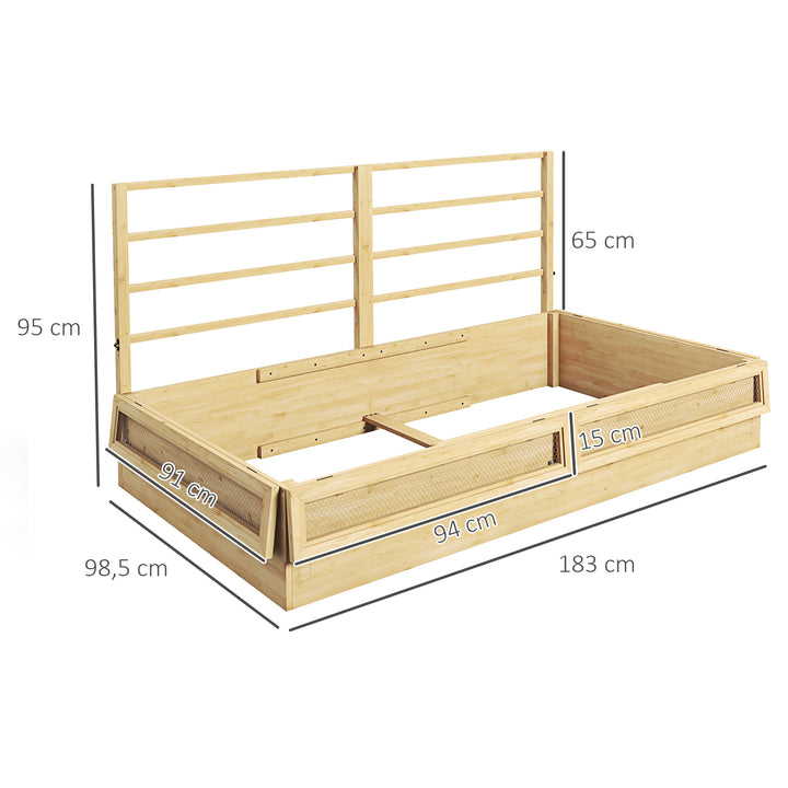 Hævet bed/plantekasse/urtehave, vejrbestandig, 1 espalier, 183 x 98,5 x 95 cm, naturlig