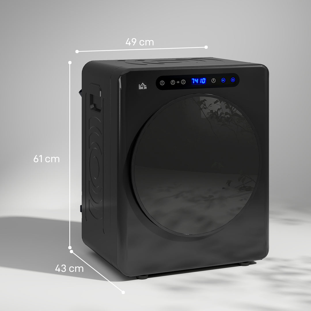 Tørretumbler, 6 programmer, 40-60°c, 4 kg kapacitet, kompakt, touch-betjening, sort