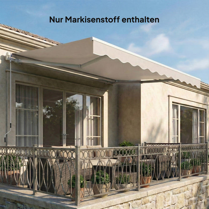 Reservestof til markise – soltag UPF 50+ til 3,5 x 2,5 m ramme, cremehvid