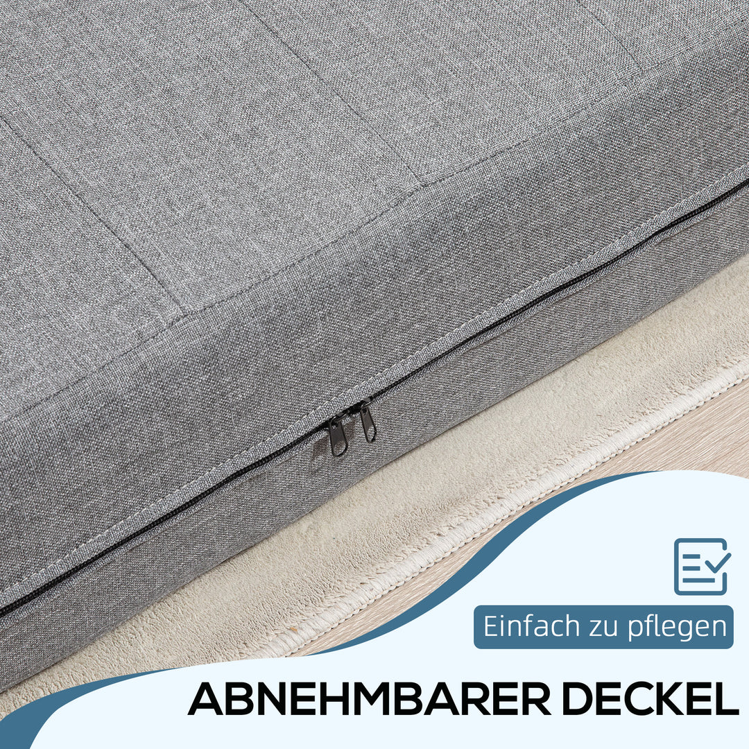 Klapstol med sengefunktion, gæsteseng, foldbar, op til 250 kg, 138 x 80 x 50 cm, grå