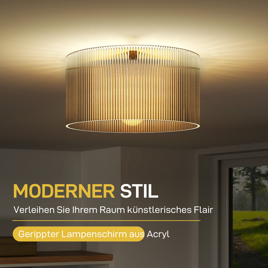 Loftslampe med akrylskærm, kompatibel med metal, halogen og led