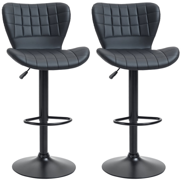 Sæt med 2 barstole, retro design, 47 cm x 51,5 cm x 89-109 cm, sort