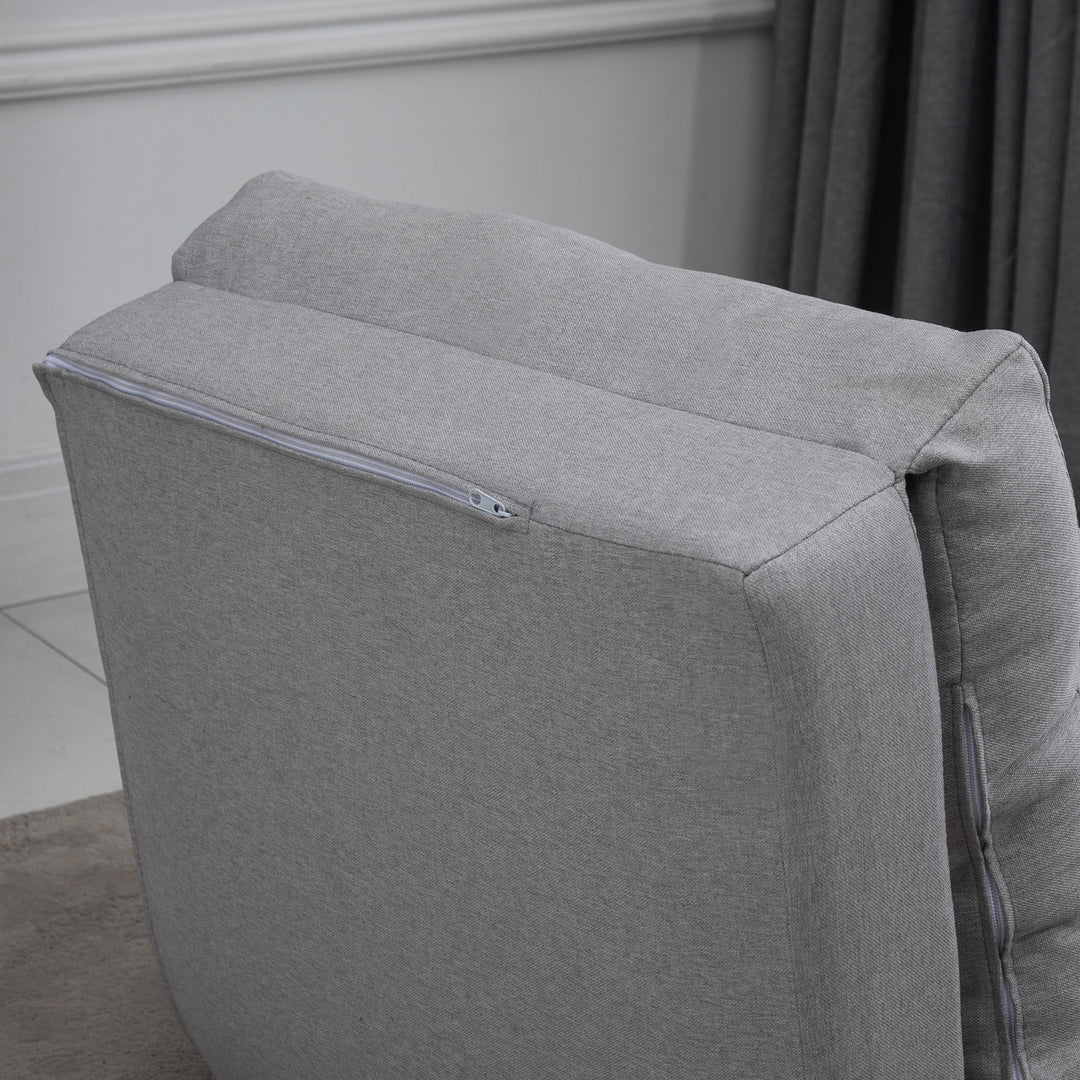 Gulvstol foldmadras liggeunderlag, 2-i-1 design, aftagelig pude, 60 x 80 x 56 cm, grå