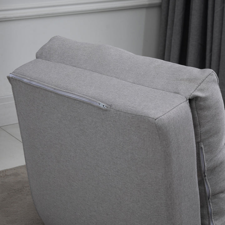 Gulvstol foldmadras liggeunderlag, 2-i-1 design, aftagelig pude, 60 x 80 x 56 cm, grå