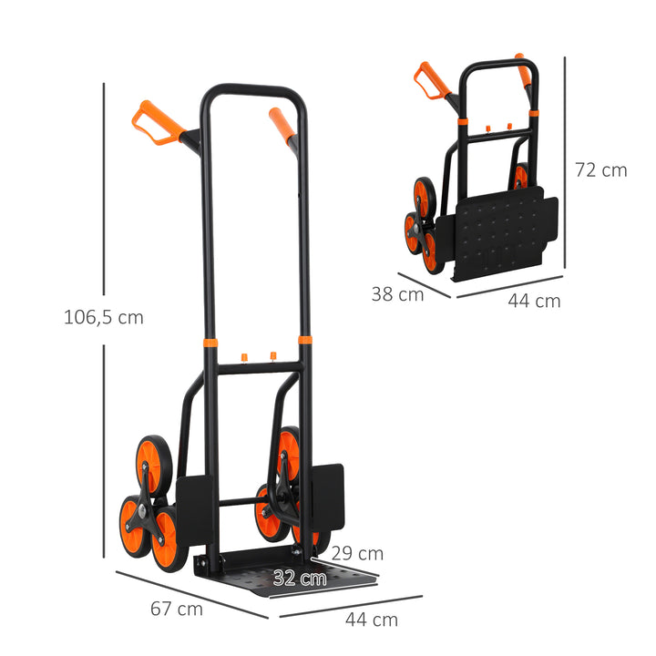 Trappevogn, foldbar transportvogn med stålramme, maks. 120 kg