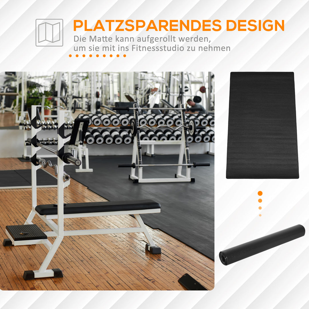 Gulvmåtte til fitnessudstyr skridsikker fitnessmåtte 4 mm tykk underlagsmåtte 200 x 100 cm sort