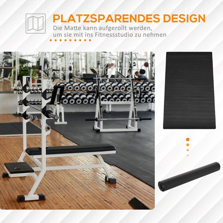 Gulvmåtte til fitnessudstyr skridsikker fitnessmåtte 4 mm tykk underlagsmåtte 200 x 100 cm sort