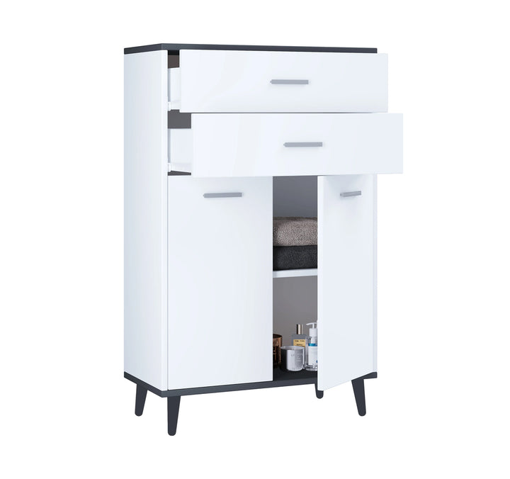 Kommode, H97xB60xD28 cm, hvid