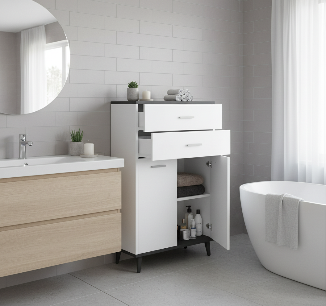 Kommode, 97x60x28 cm, hvid