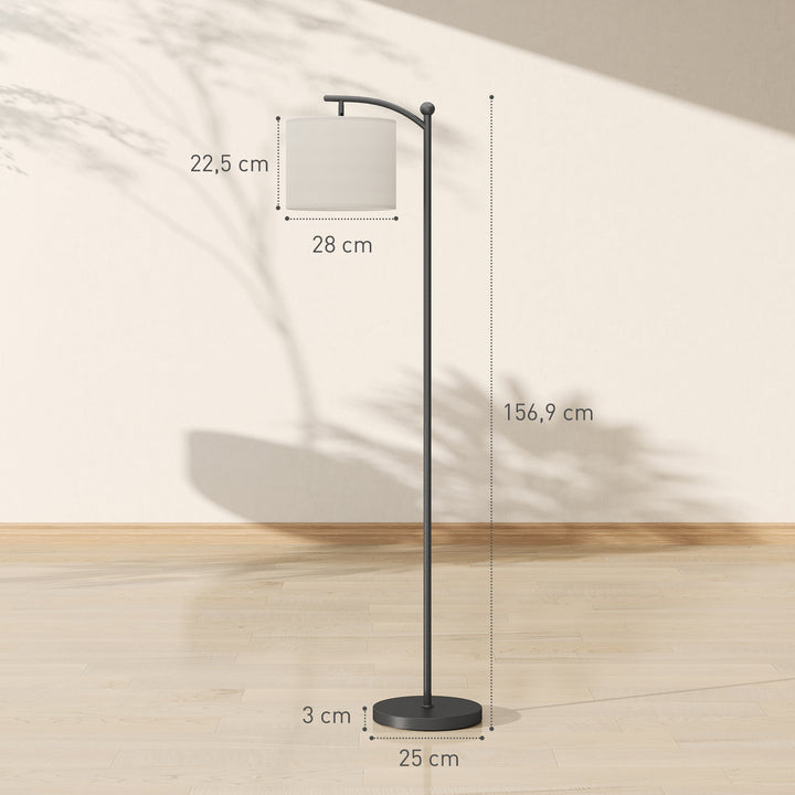 Gulvlampe, justerbare lysindstillinger, fodkontakt, fjernbetjening, metal, sort