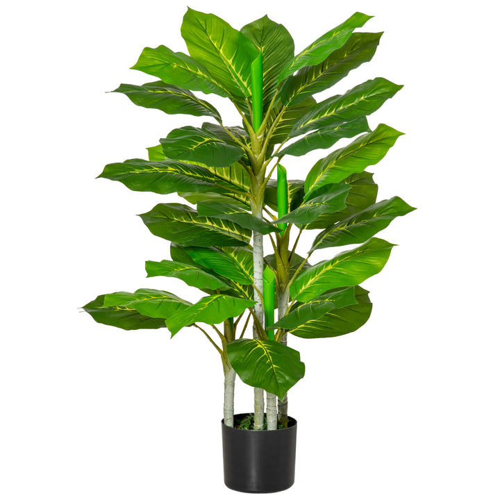 Kunstigt træ 95 cm, kunstig plante med 33 blade, potte til stuen