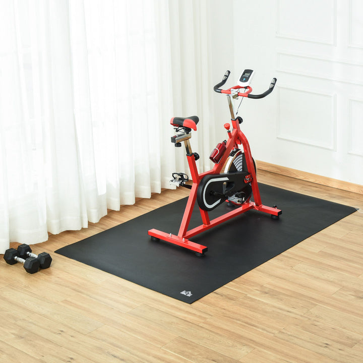 Skridsikker gulvmåtte til fitnessudstyr, 6 mm tyk, 80 x 90 cm, sort