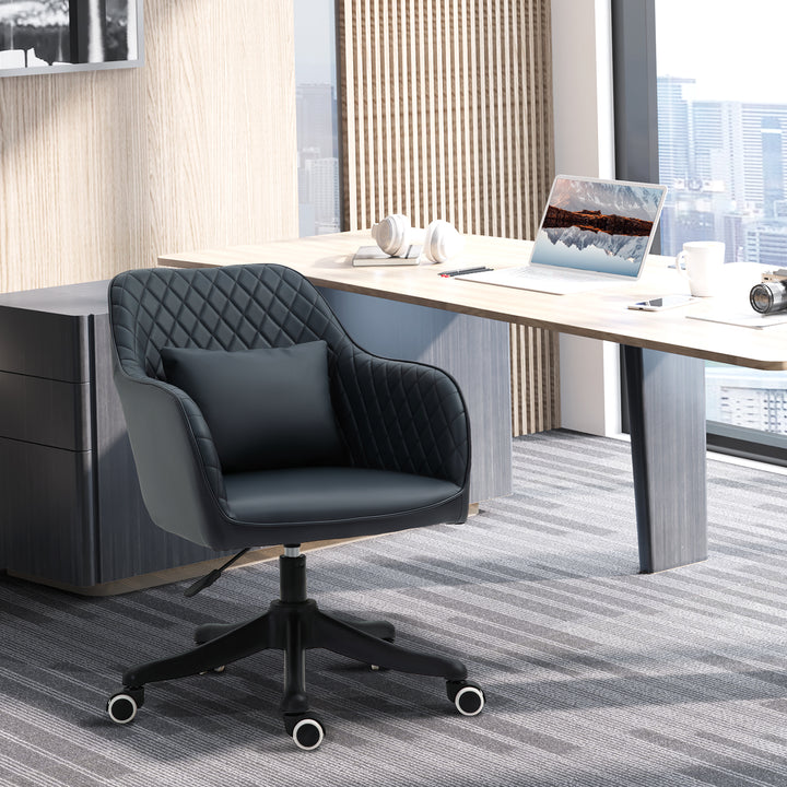 Massage kontorstol skrivebordsstol computerstol drejestol arbejdsstol med vibrationsfunktion usb trin massagefunktion lændepude armlæn 78-86 cm højdejusterbar antracit