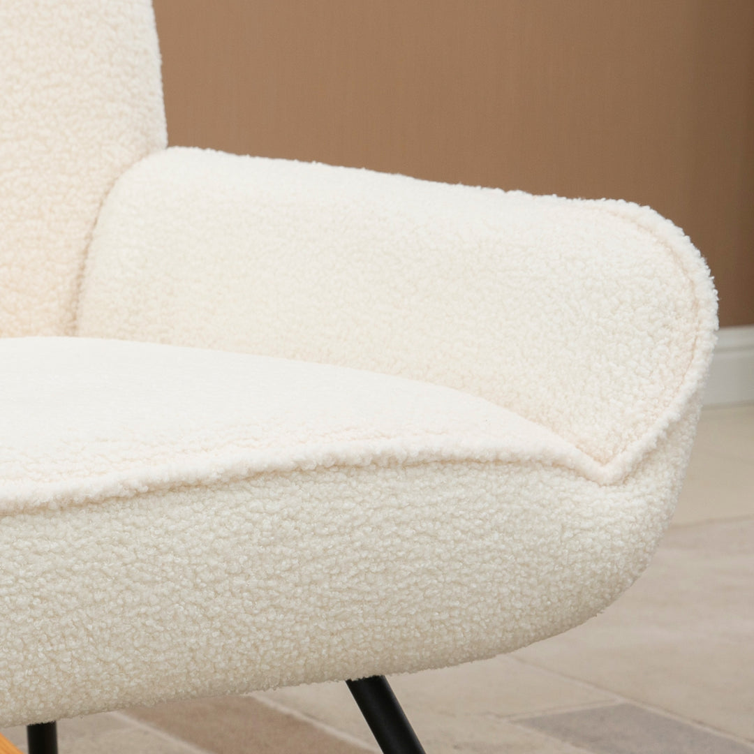 Gyngestol med sherpa fleece 63 cm x 95 cm x 97 cm natur + creme