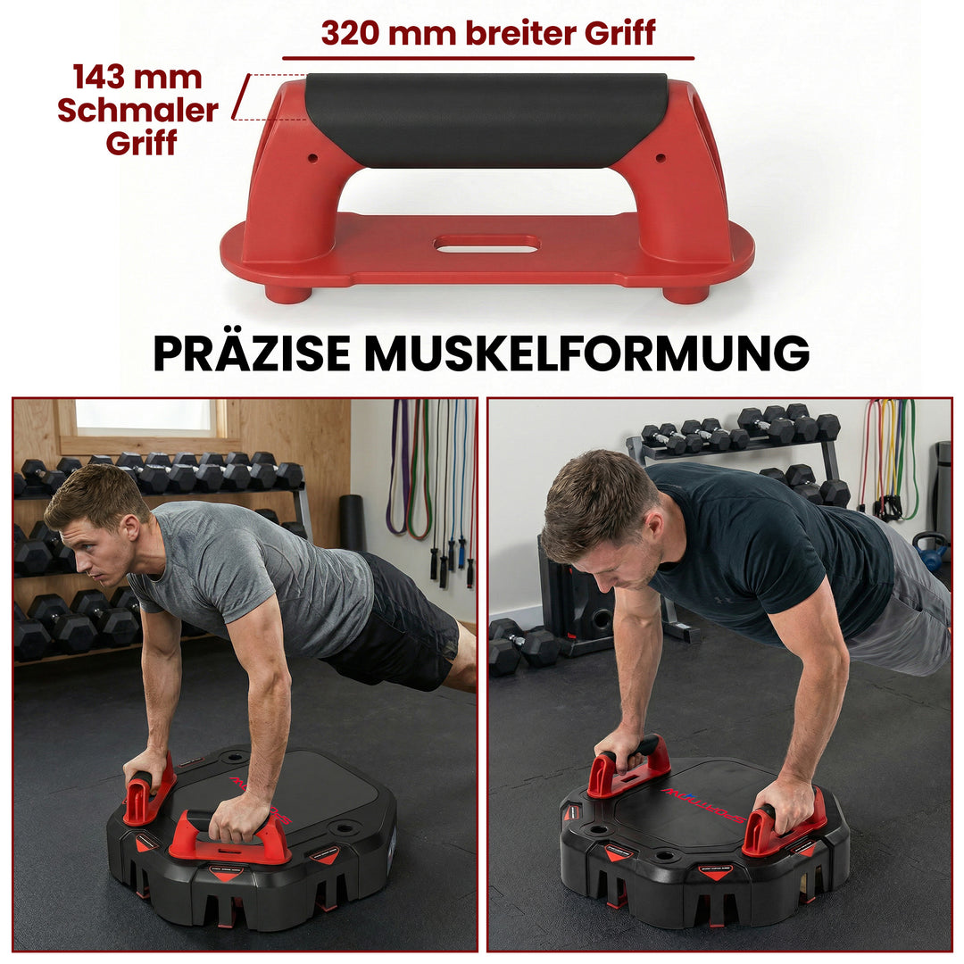 7-i-1 justerbart push-up-bræt med elastikker, hjul, døranker, foldbar
