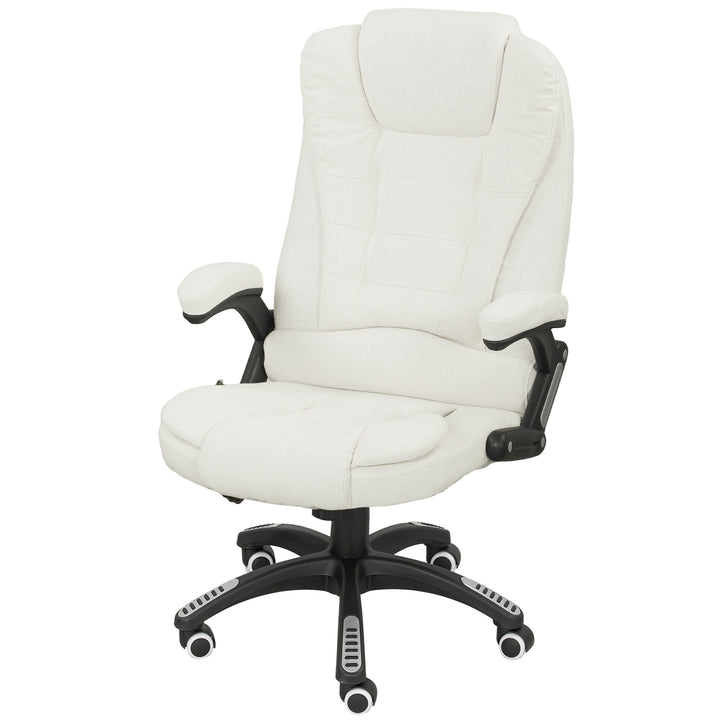 Ergonomisk kontorstol med massagefunktion, 68 x 72 x 110-120 cm, cremehvid