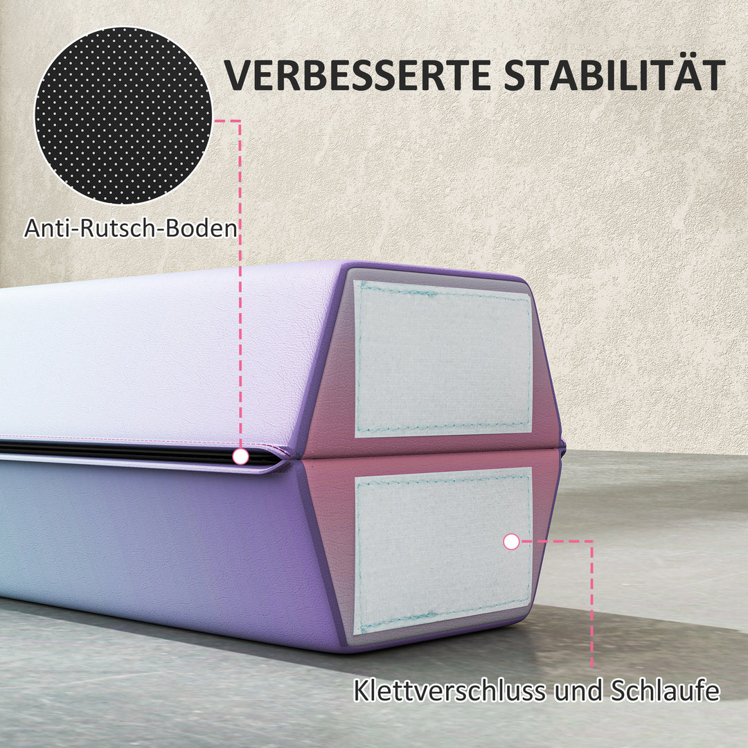 Balancebom 2,4 m, foldbar, skridsikker base, fra 3 år, op til 80 kg, flerfarvet