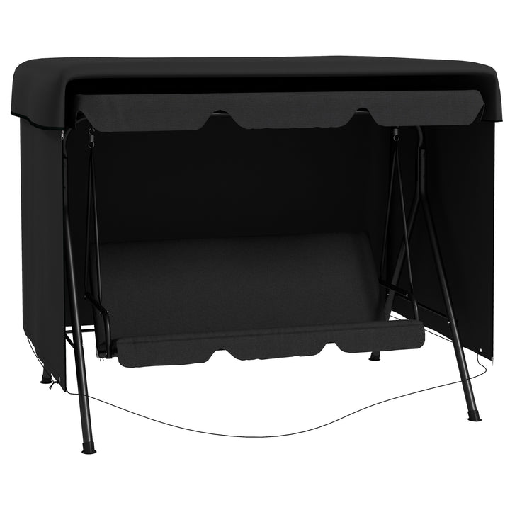 Havemøbelovertræk, beskyttelsesovertræk til havemøbler, 215 cm x 155 cm x 150 cm, sort