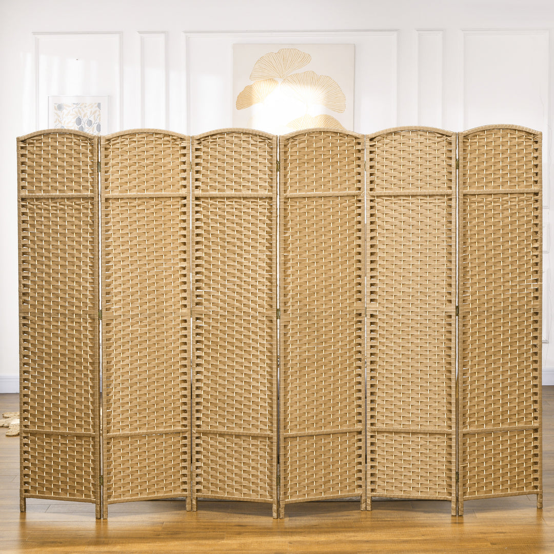 6-Panels rumdeler, foldbar privatlivsskærm til stue, soveværelse, hjemmekontor, træ