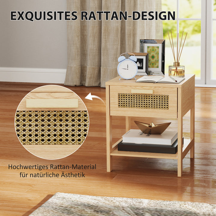 Natbord, natbord, sidebord med skuffe, mdf 40 x 40 x 48,4 cm