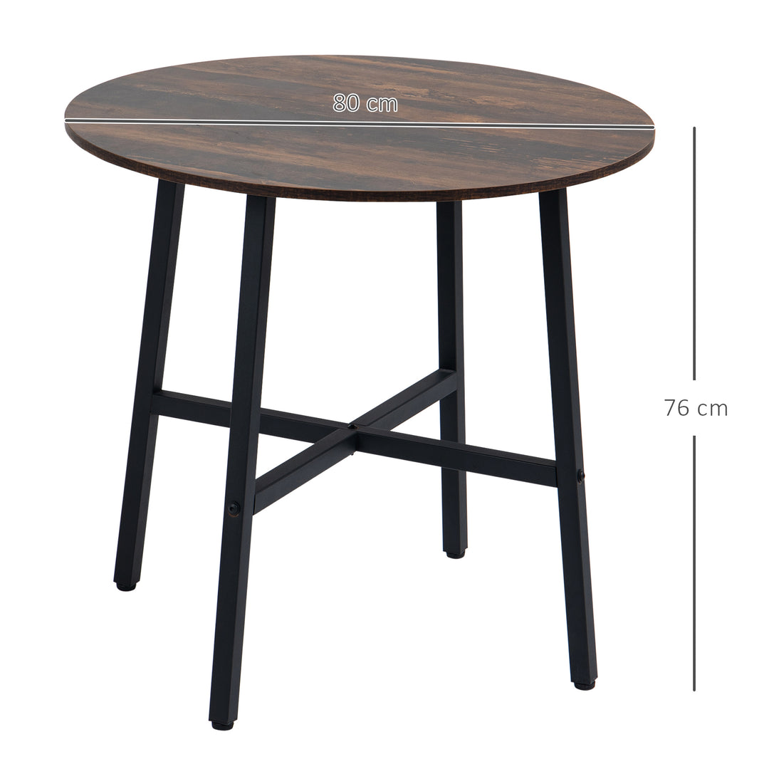 Spisebord køkkenbord, stort bord, industrielt design, rustikt design, 80 x 76 cm, brun