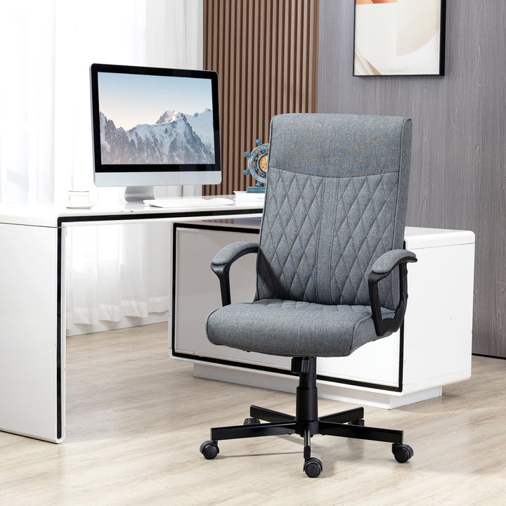 Kontorstol, højdejusterbar, vipbar, ergonomisk kontorstol, grå