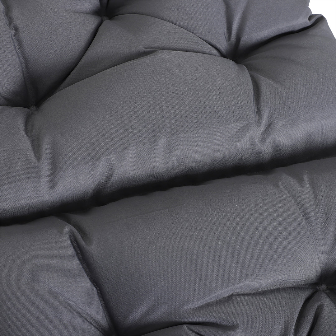 Sæt med 2 siddehynder, 98 cm x 50 cm x 8 cm stolehynder med bånd, vaskbare/ergonomiske siddehynder til hjemmet, haven, sofaen, grå