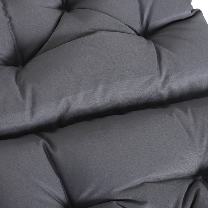 Sæt med 2 siddehynder, 98 cm x 50 cm x 8 cm stolehynder med bånd, vaskbare/ergonomiske siddehynder til hjemmet, haven, sofaen, grå