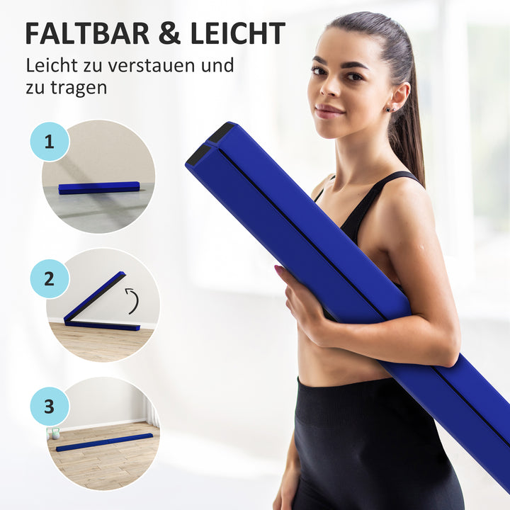 236 cm foldbar balancebom til unge 80 kg blå