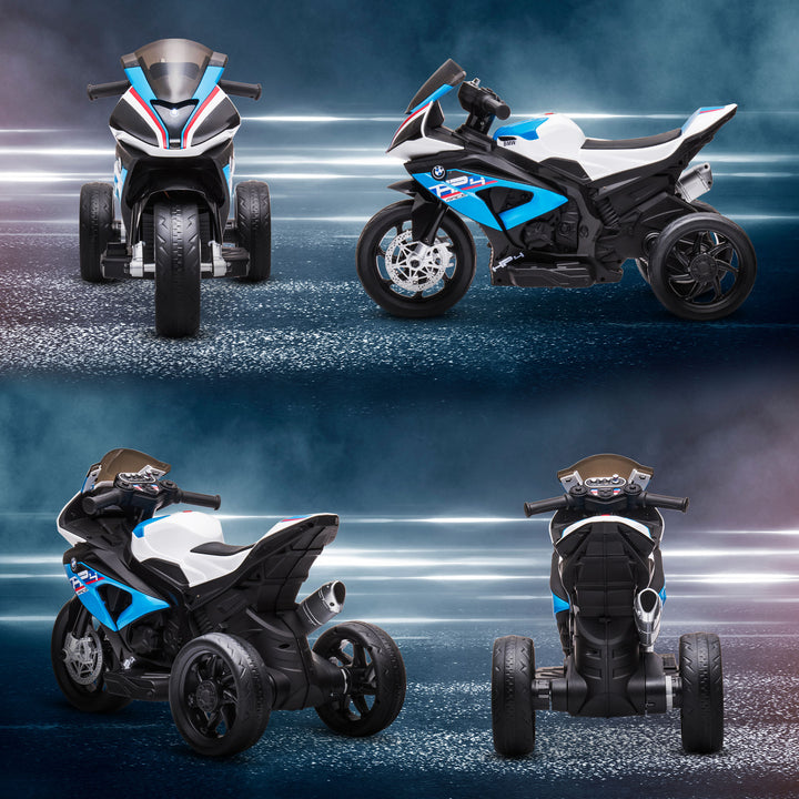 El-motorcykel til børn med forlygter og 3 musiktilstande, til børn 1,5-5 år, blå, 82,5 x 42 x 54 cm