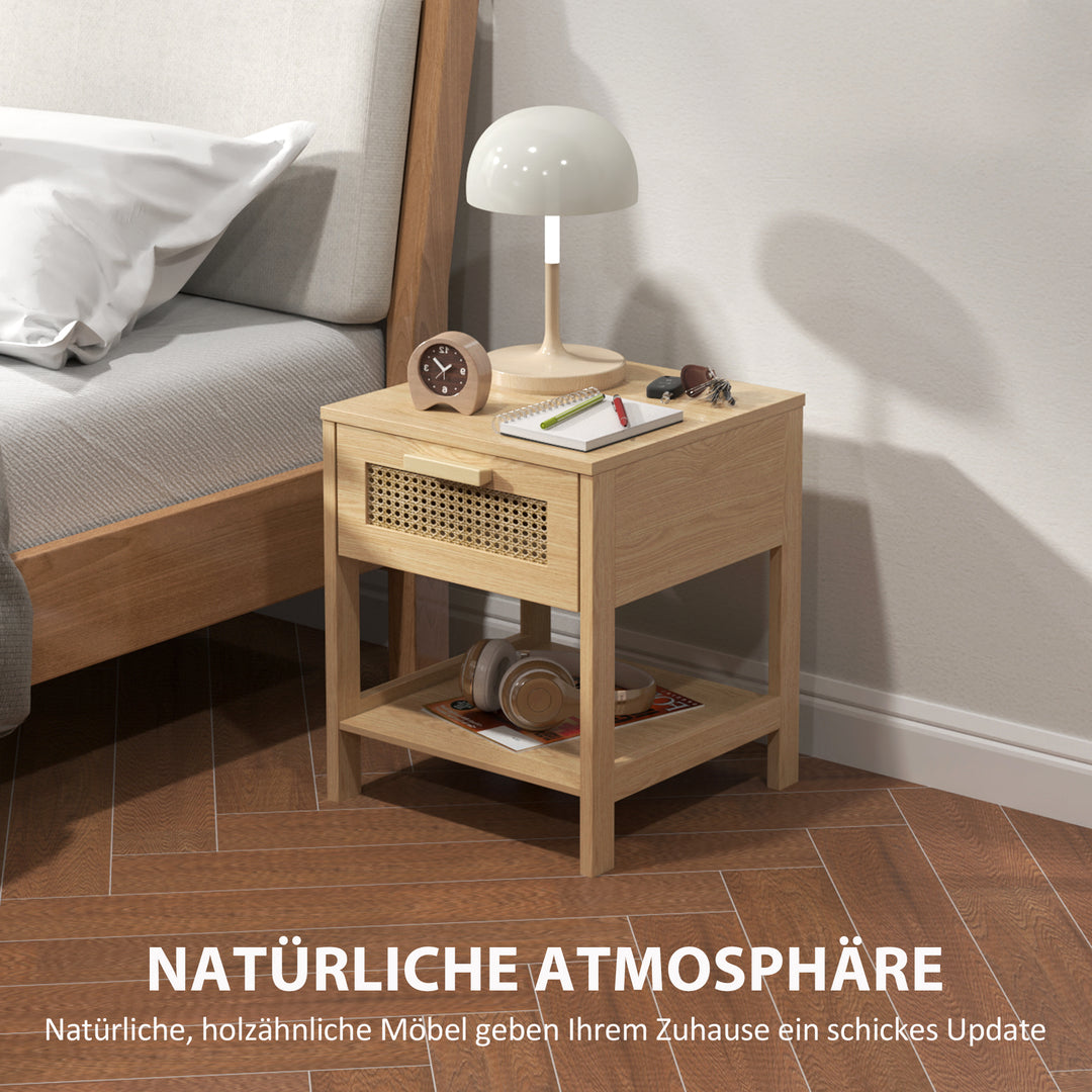 Natbord, natbord, sidebord med skuffe, mdf 40 x 40 x 48,4 cm