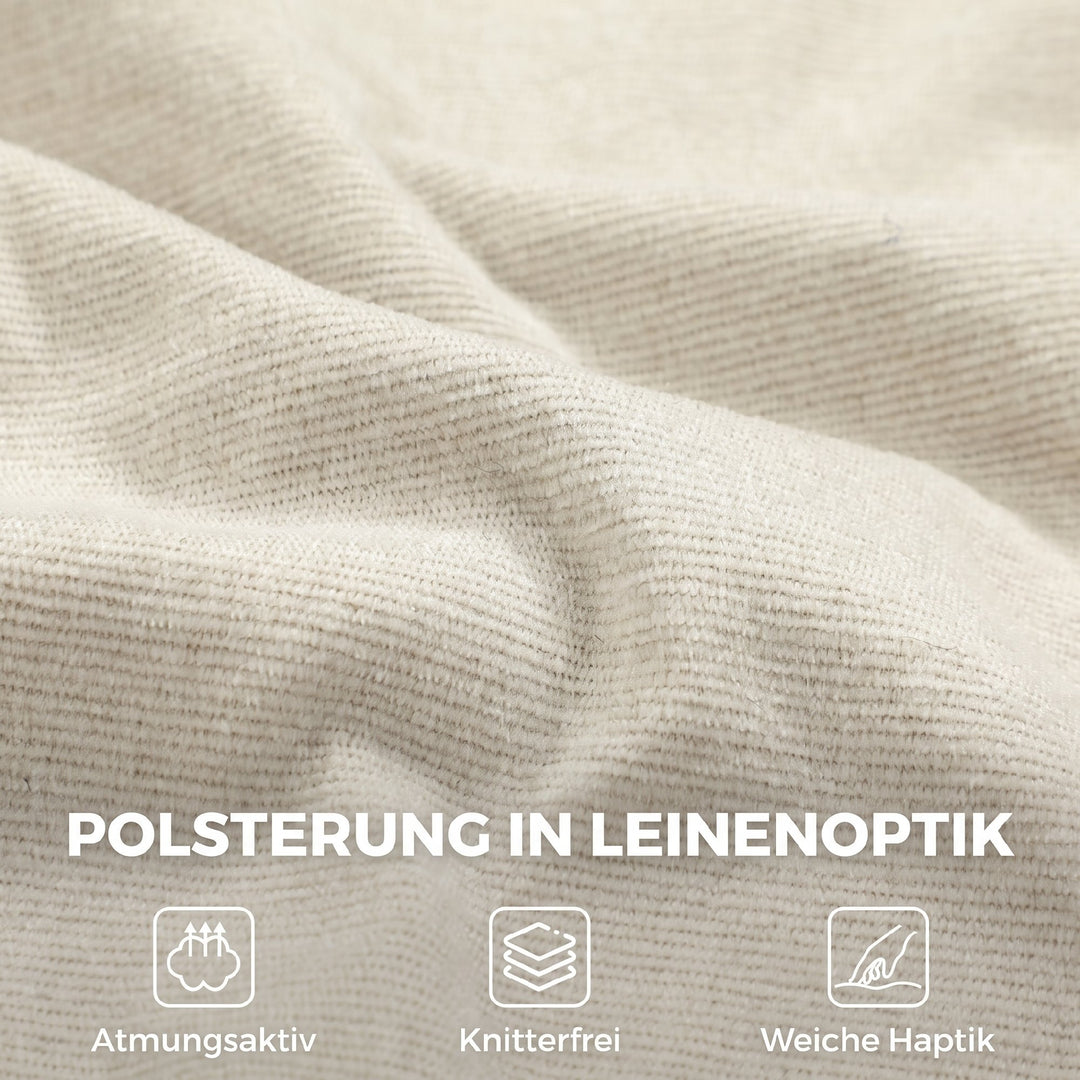 Gyngestol med justerbar fodstøtte i 5 positioner, cremehvid