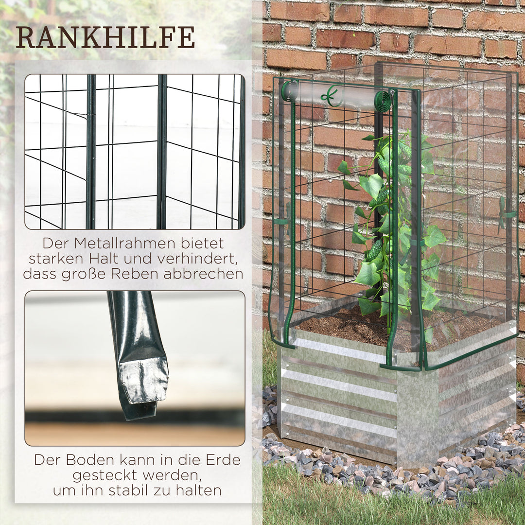 Højbeddrivhus sæt med 3 stk. med espalier plastikovertræk 53 x 53 x 90 cm