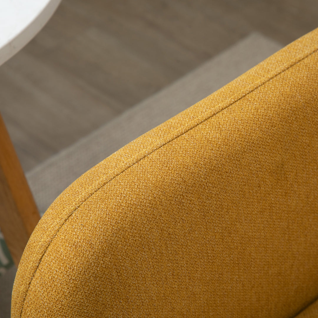 2-personers sofa med 2 puder, lille loveseat med fløjlstop, moderne polstret sofa til stue, soveværelse, lille værelse, gul, 130 x 70 x 80 cm