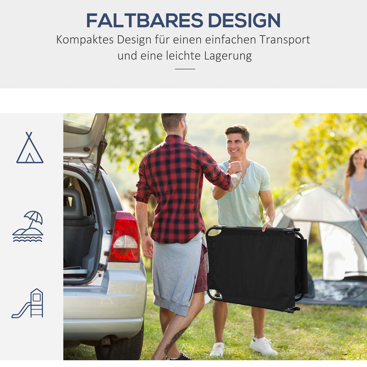 Sammenklappelig liggestol, haveliggestol med nakkestøtte, liggestol med 4-positions justerbar ryglæn, campingliggestol med læsevindue, havestol, lasteevne op til 120 kg, til have, balkon, sort