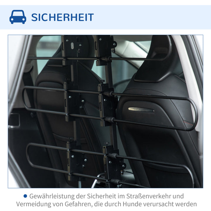 Hundegitter til bagagerummet, let at installere, robust og formstabil, stål, 150 x 9 x 124 cm
