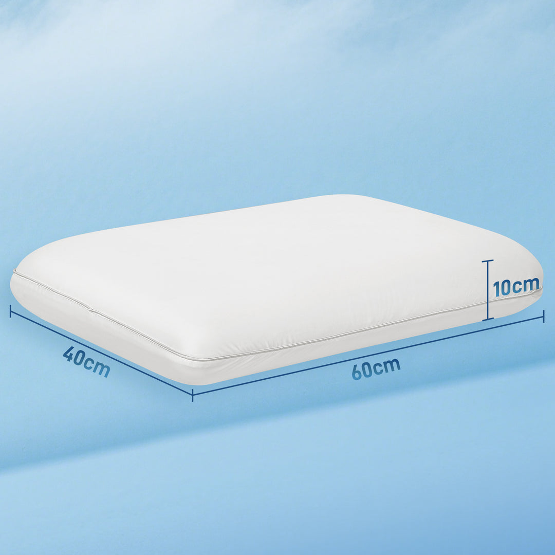 Memory foam pude, nakkestøttepude med aftageligt betræk, ergonomisk 60 x 40 cm, cremehvid