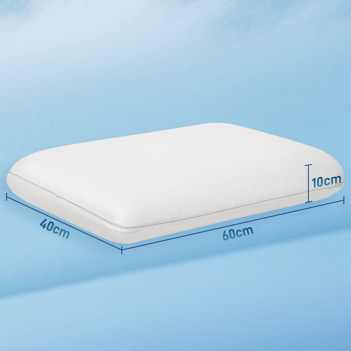 Memory foam pude, nakkestøttepude med aftageligt betræk, ergonomisk 60 x 40 cm, cremehvid