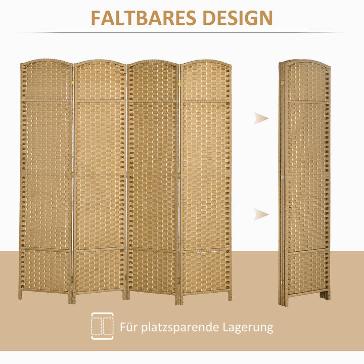 4-Panels rumdeler, foldbar privatlivsskærm, privatlivsskærm til stue, soveværelse, hjemmekontor, naturlig