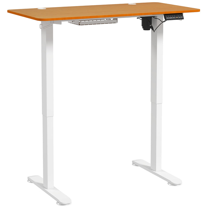 Hæve-sænkebord, højdejusterbart, 120x60x72-116 cm, natur/hvid