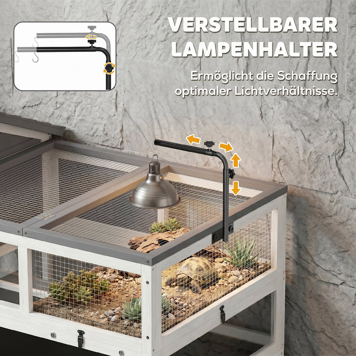 Træskildpaddehus, udendørs terrarium, 116x70,5x69,5 cm, grå