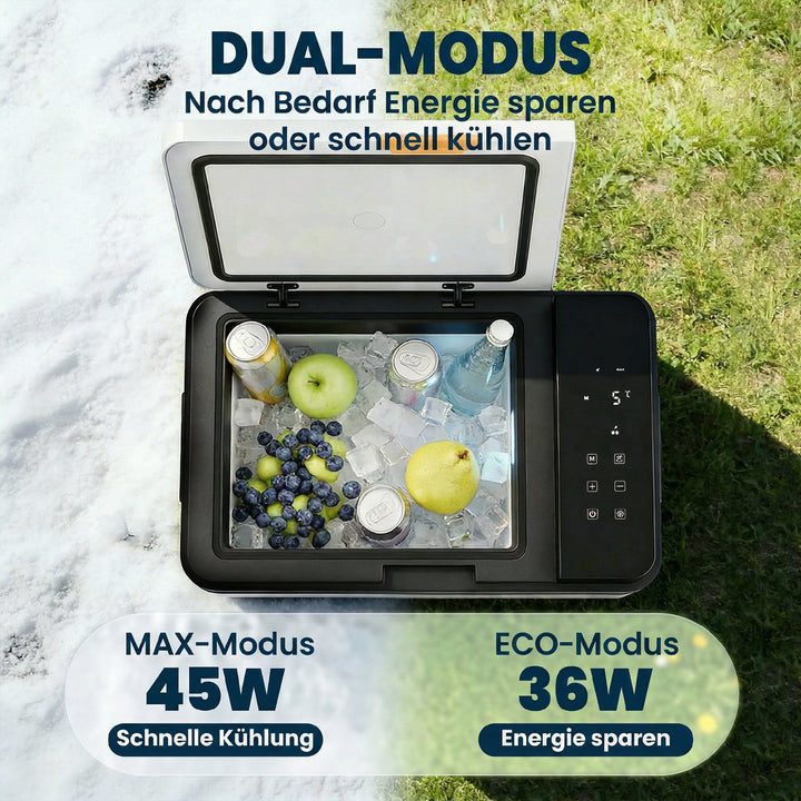 Kompressorkøler 30L -20℃-20℃ Elektrisk køler med app-styring LED-lys USB-port Batteribeskyttelse
